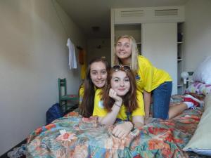 This is my friends and I  on the first day! Functioning on 4 hours of sleep :D 